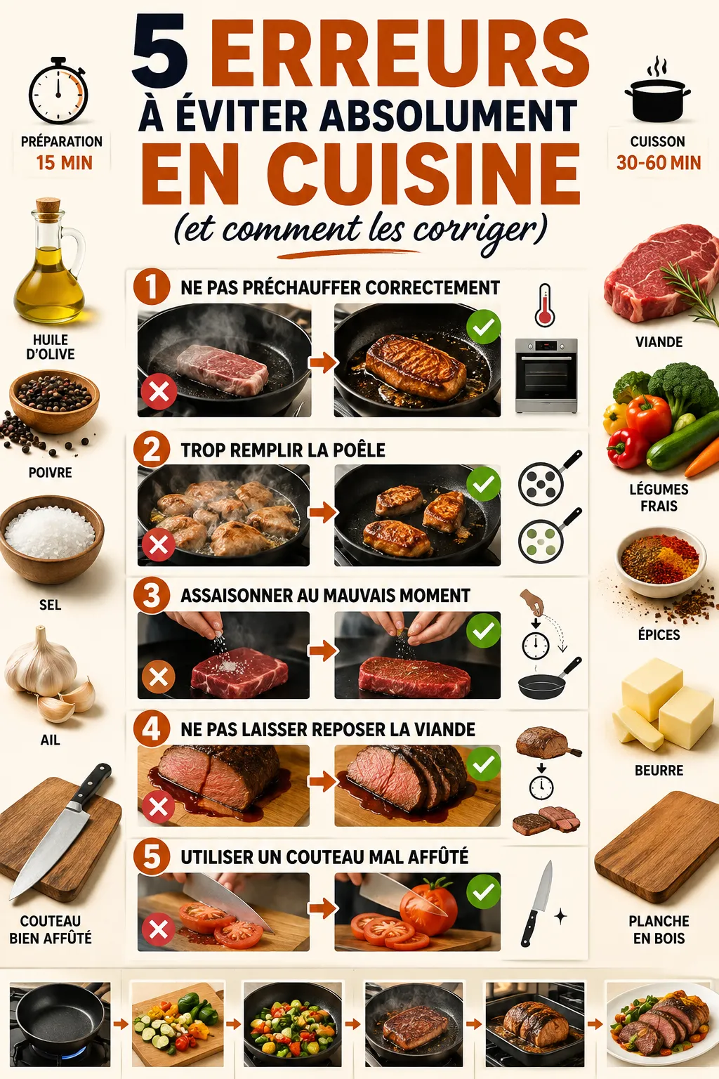 5 erreurs à éviter absolument en cuisine (et comment les corriger)