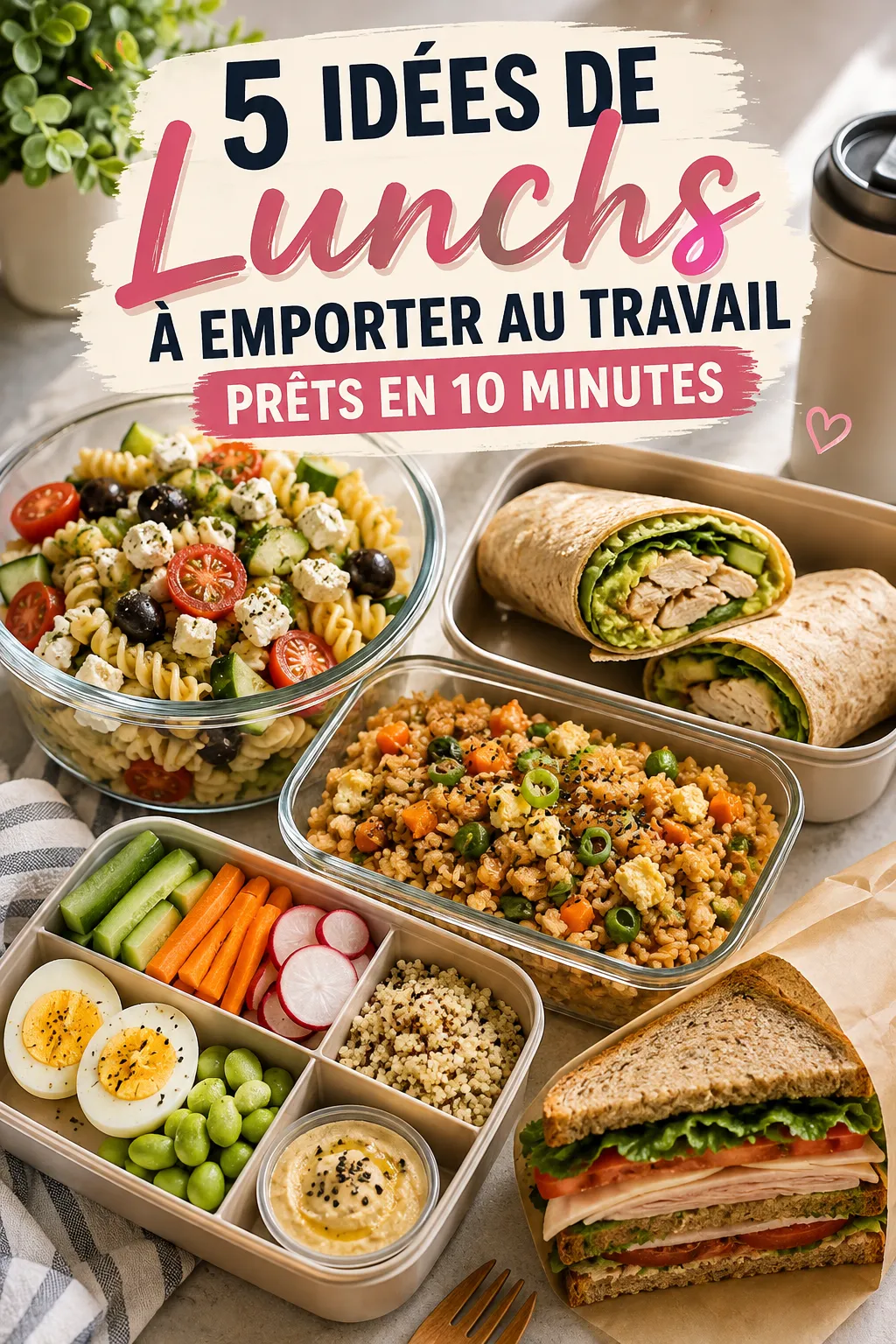 5 Idées De Lunches À Emporter Au Travail Prêts En 10 Minutes