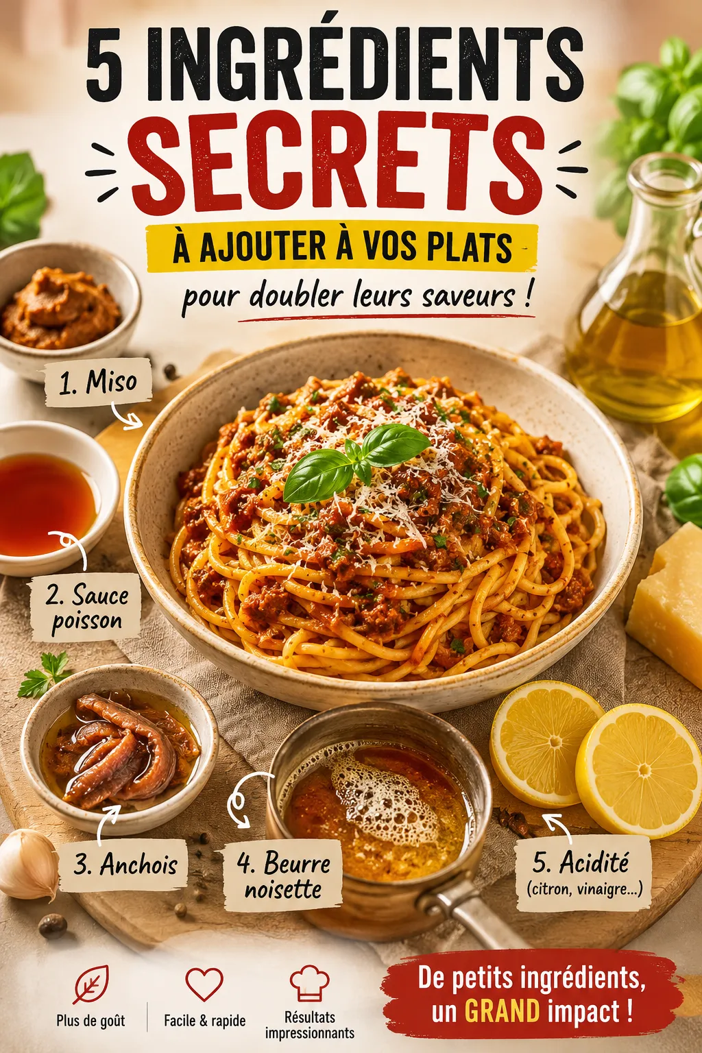 5 Ingrédients Secrets À Ajouter À Vos Plats Pour Doubler Leurs Saveurs