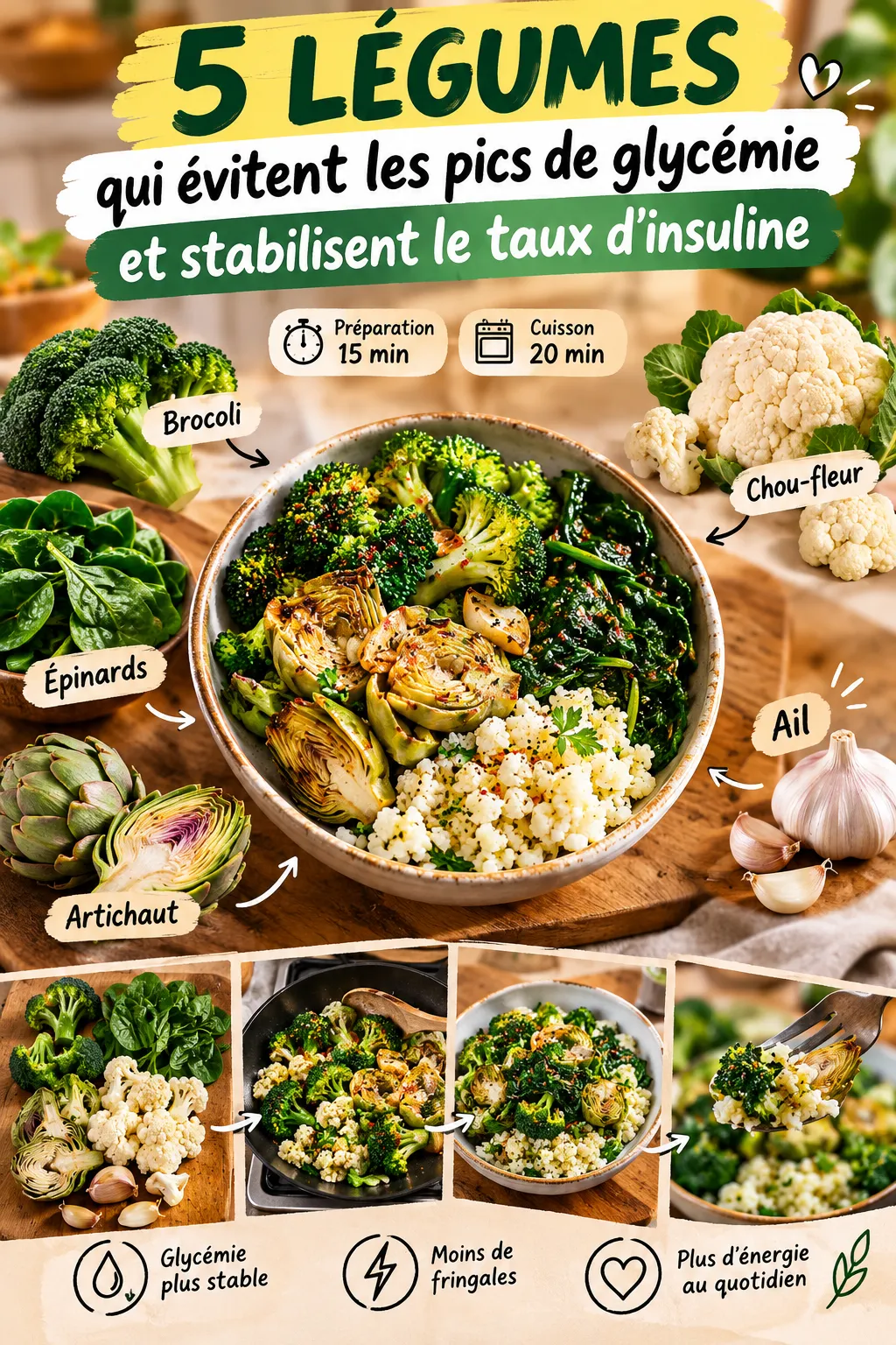 5 légumes qui permettent d'éviter les pics de glycémie et de stabiliser le taux d'insuline