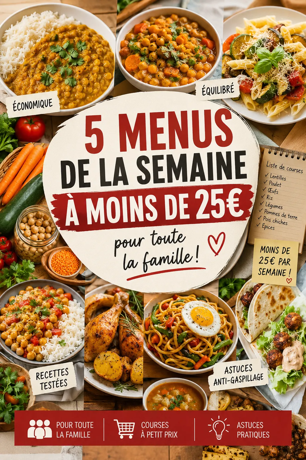 5 Menus De La Semaine À Moins De 25 € Pour Toute La Famille