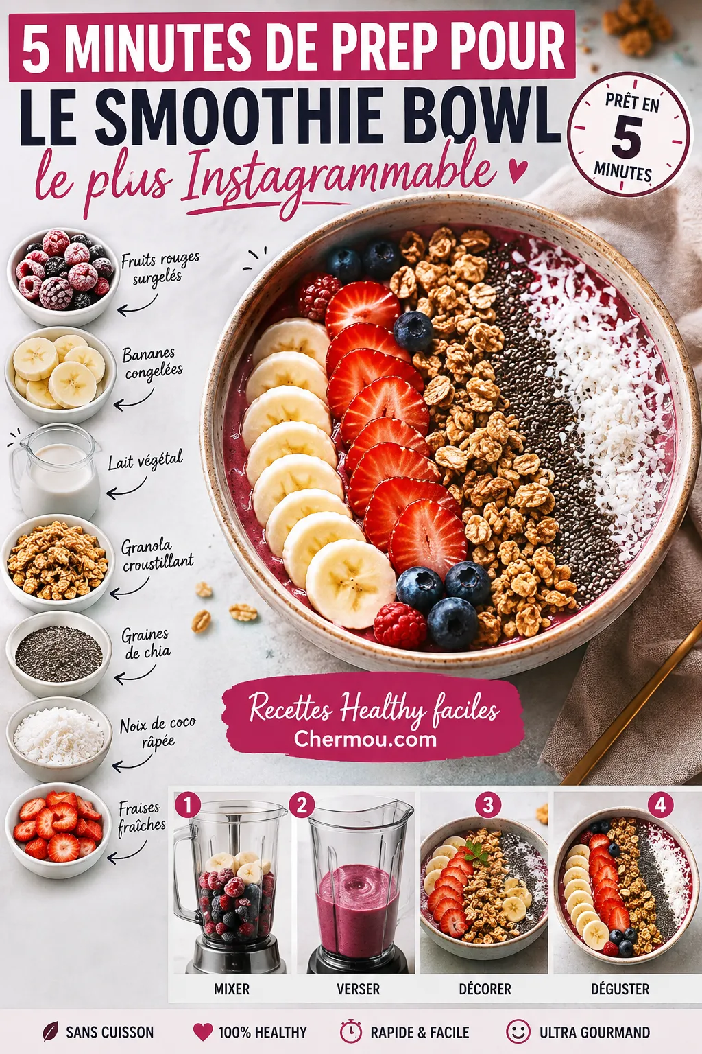 5 Minutes de Prep pour le Smoothie Bowl le Plus Instagrammable