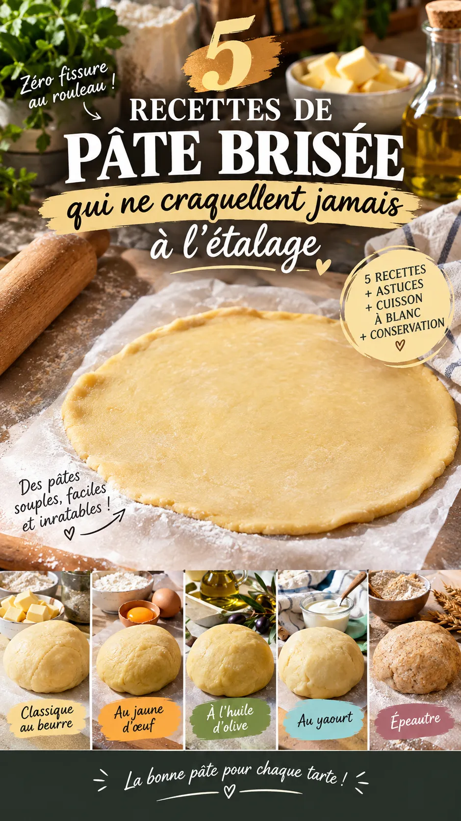 5 pâtes brisées qui ne craquellent jamais à l'étalage