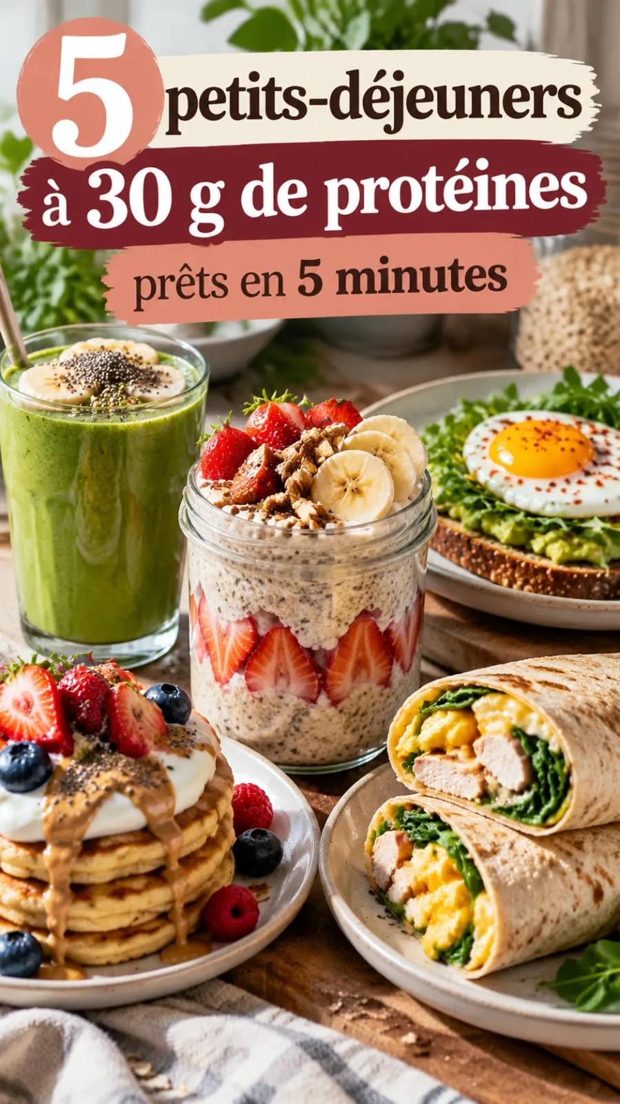 5 petits-déjeuners à 30 g de protéines prêts en 5 minutes