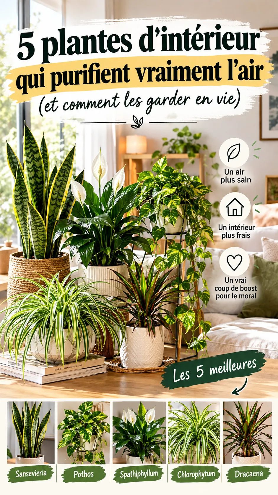 5 plantes d'intérieur qui purifient vraiment l'air (et comment les garder en vie)