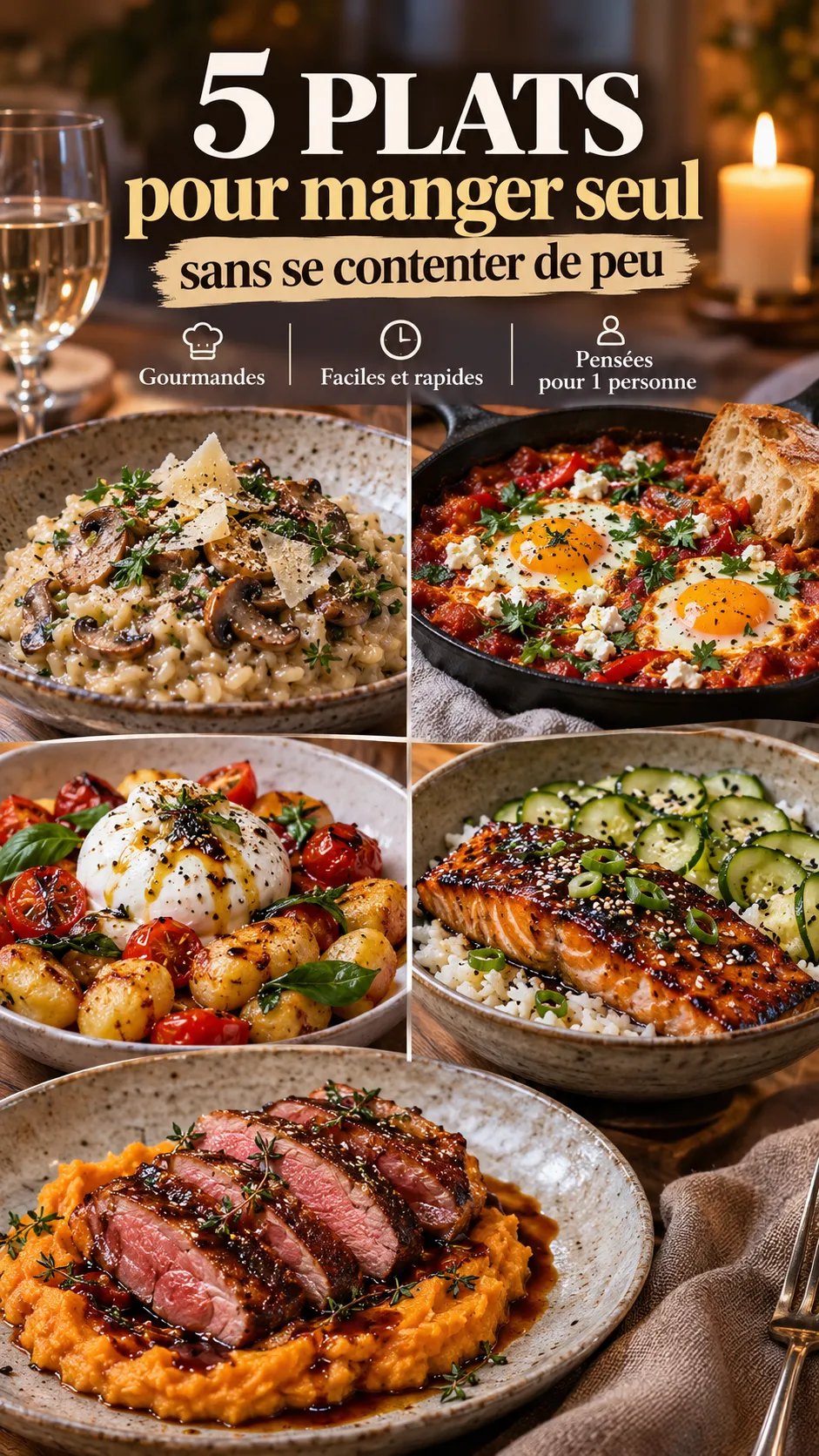 5 plats pour manger seul sans se contenter de peu : idées gourmandes et faciles