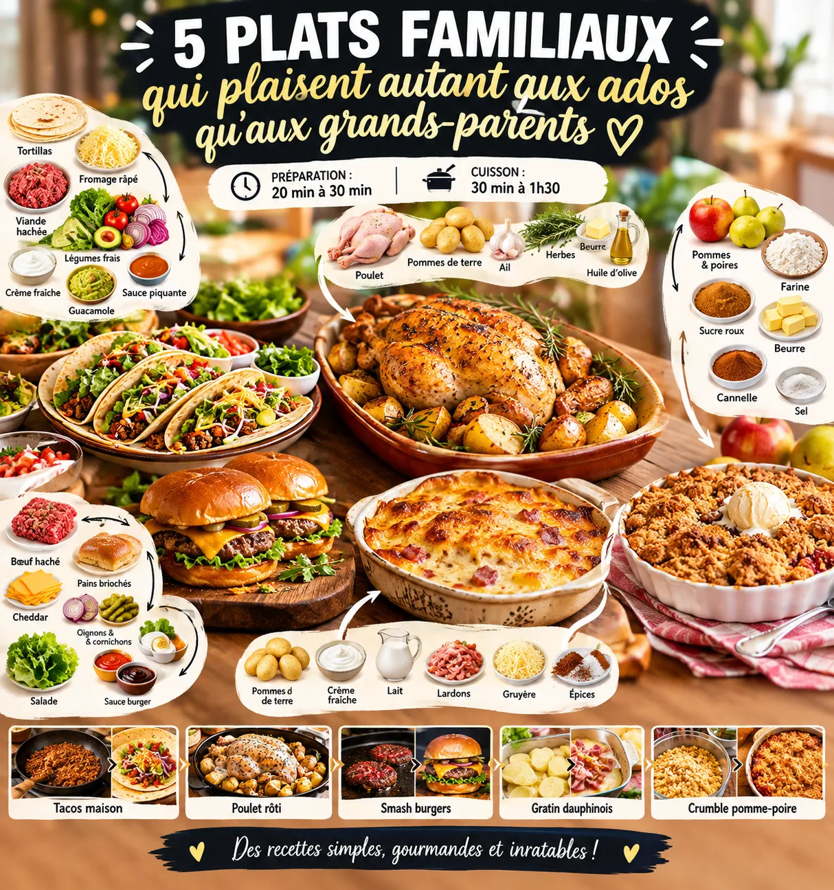 5 plats qui plaisent autant aux ados qu'aux grands-parents