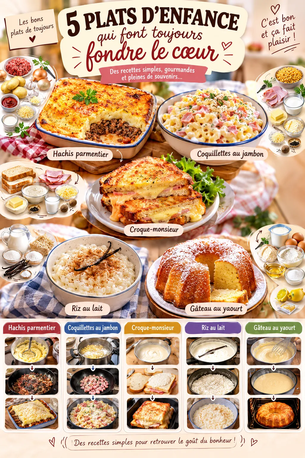 5 plats qui rappellent instantanément l’enfance : recettes simples et nostalgiques