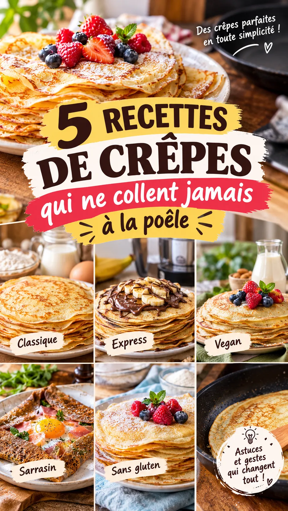 5 recettes de crêpes qui ne collent jamais à la poêle