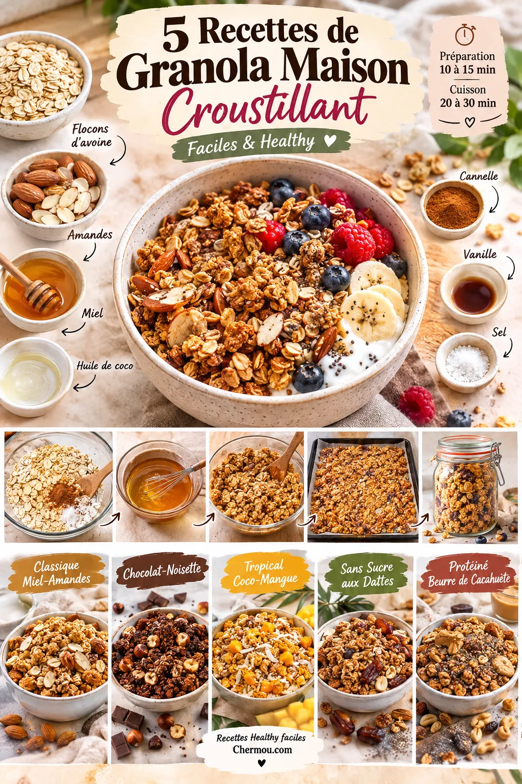 5 Recettes de Granola Maison Croustillant (Faciles & Healthy)