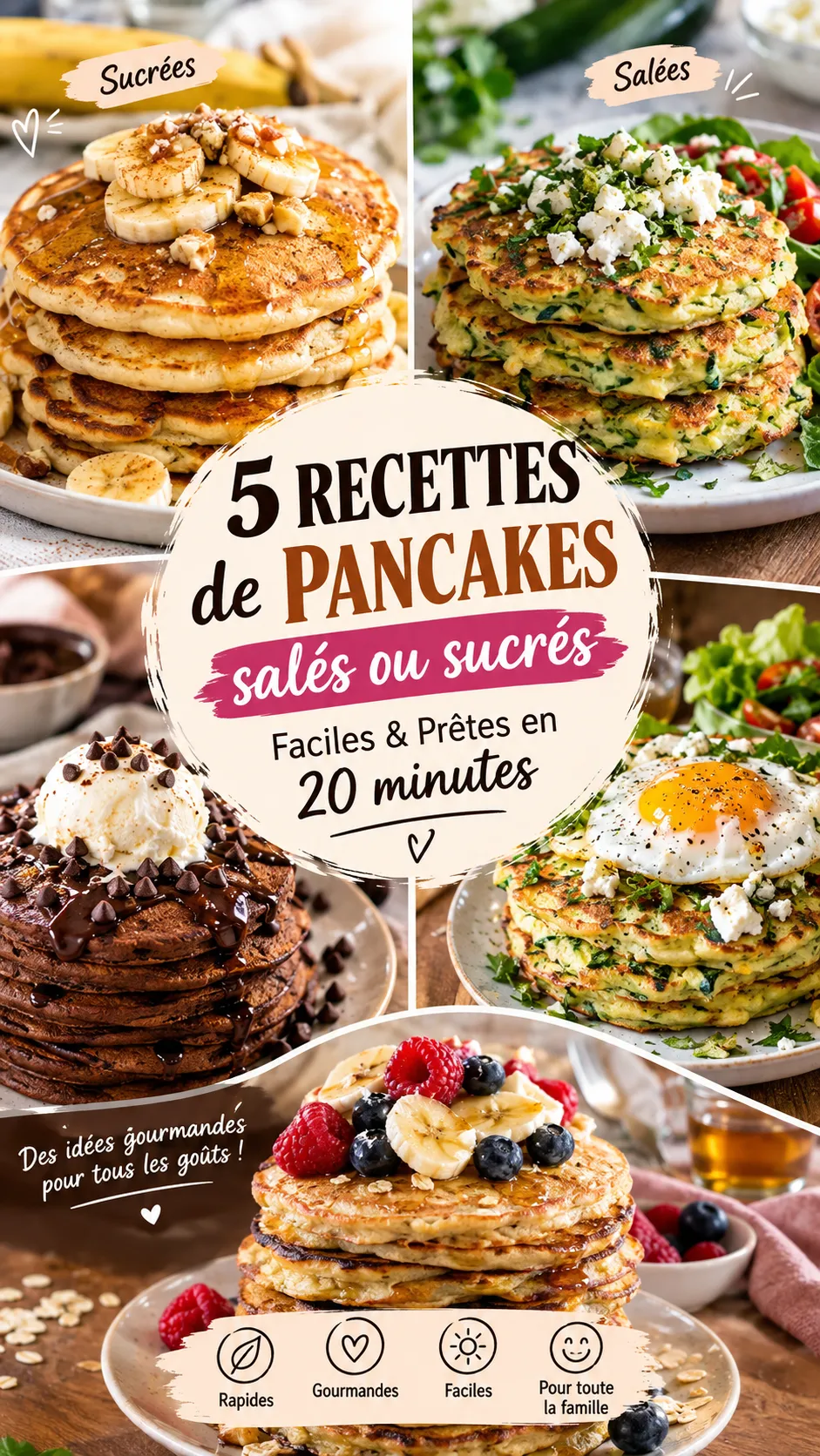 5 recettes de pancakes salés ou sucrés — faciles et prêtes en 20 minutes