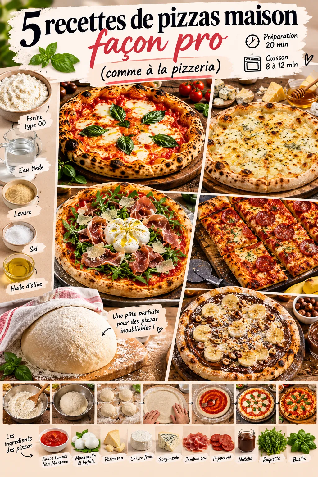 5 recettes de pizzas maison façon pro (comme à la pizzeria)