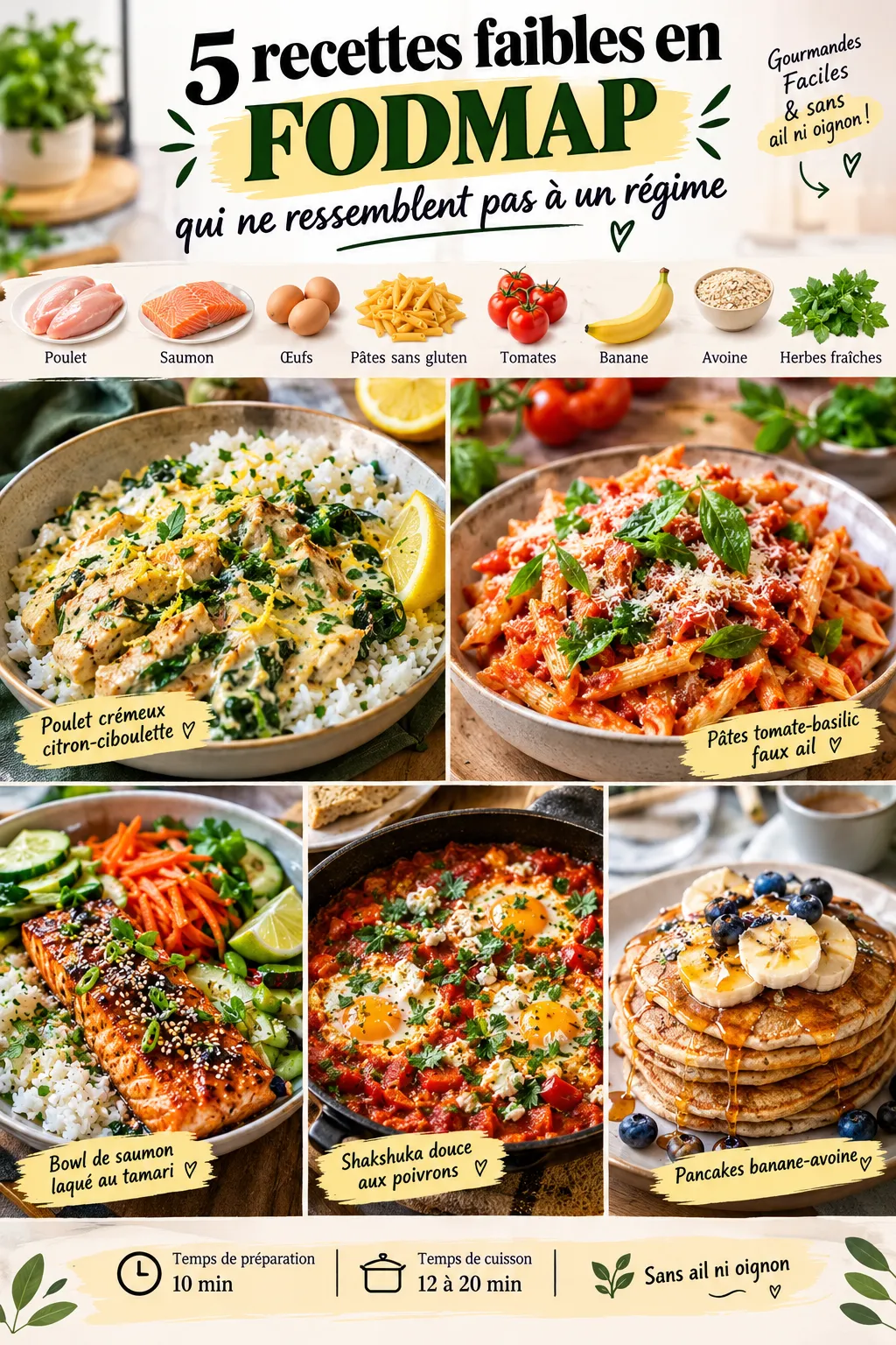 5 recettes faibles en FODMAP qui ne ressemblent pas à un régime