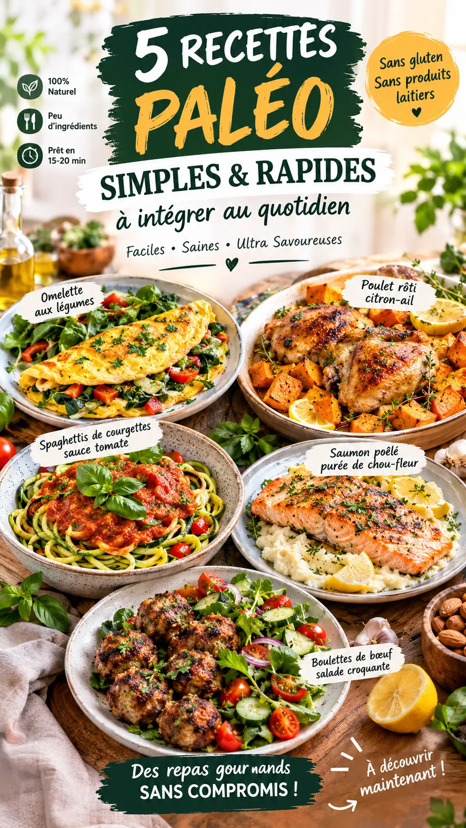 5 recettes paléo simples à intégrer au quotidien (faciles, rapides et vraiment savoureuses)