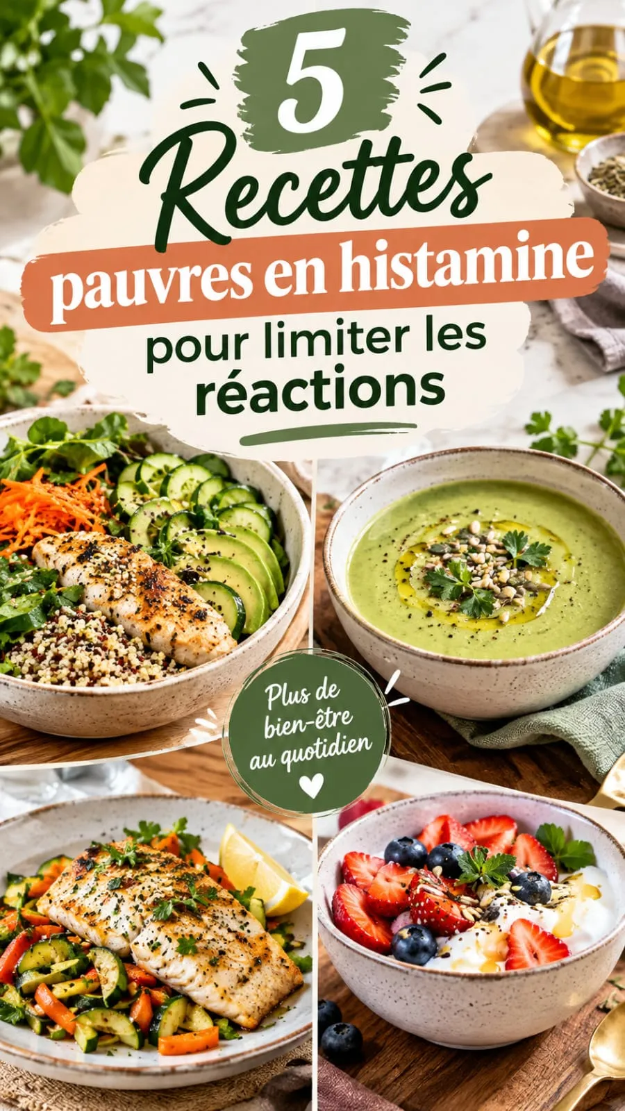 5 recettes pauvres en histamine pour limiter les réactions (simples et savoureuses)