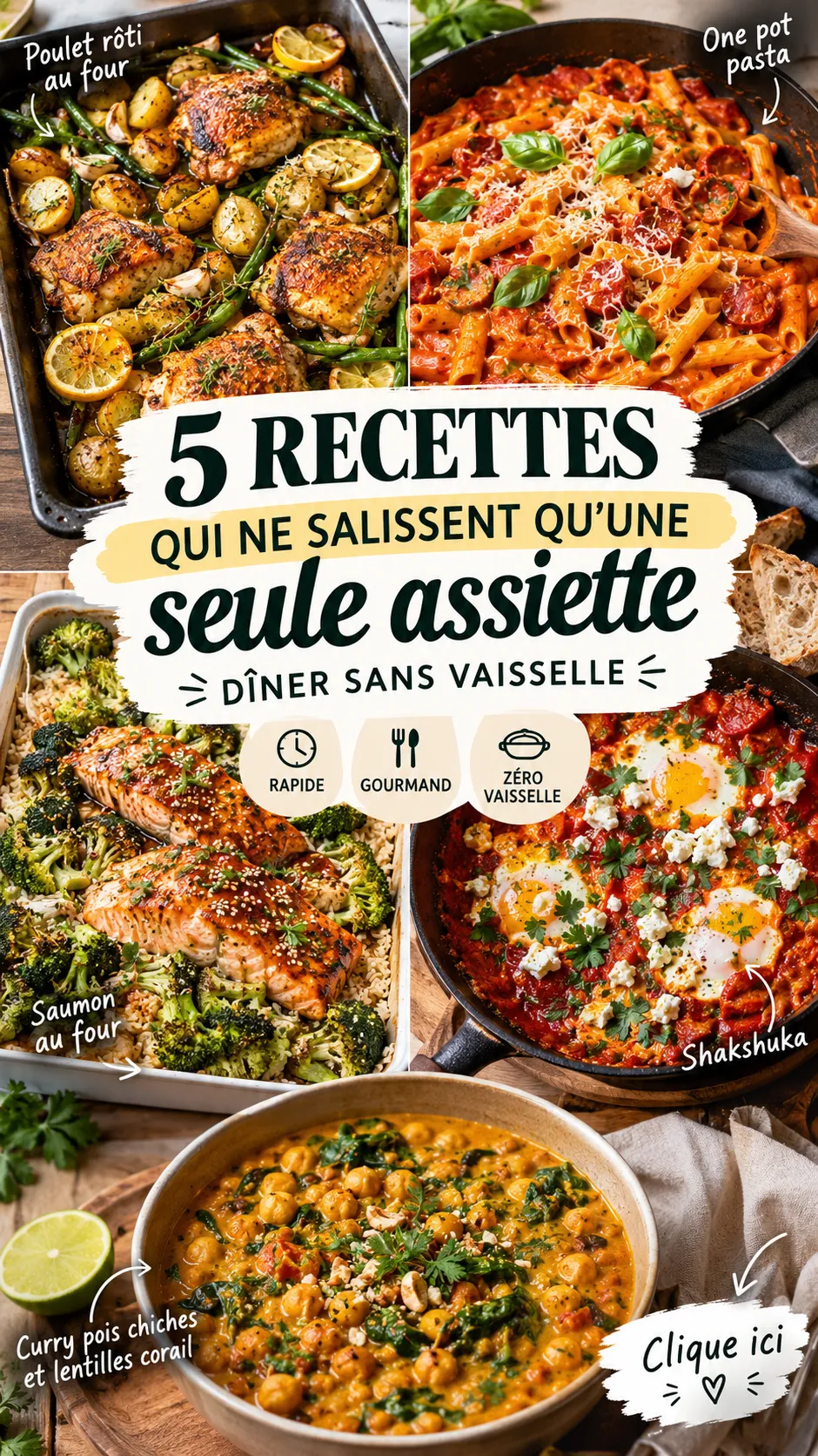 5 recettes qui ne salissent qu'une seule assiette : dîner sans vaisselle
