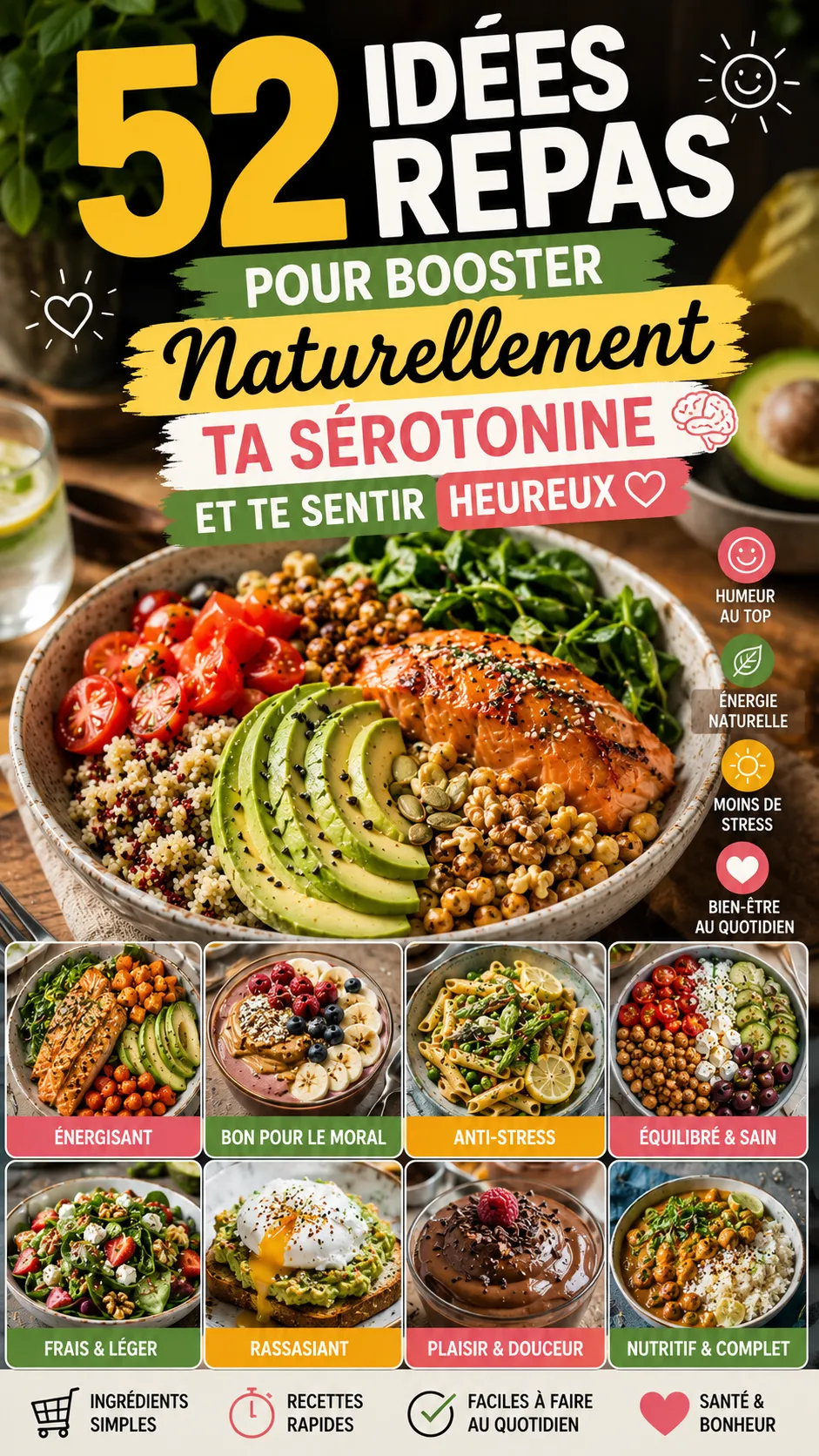 52 Idées Repas Pour Booster Naturellement Ta Sérotonine Et Te Sentir Heureux