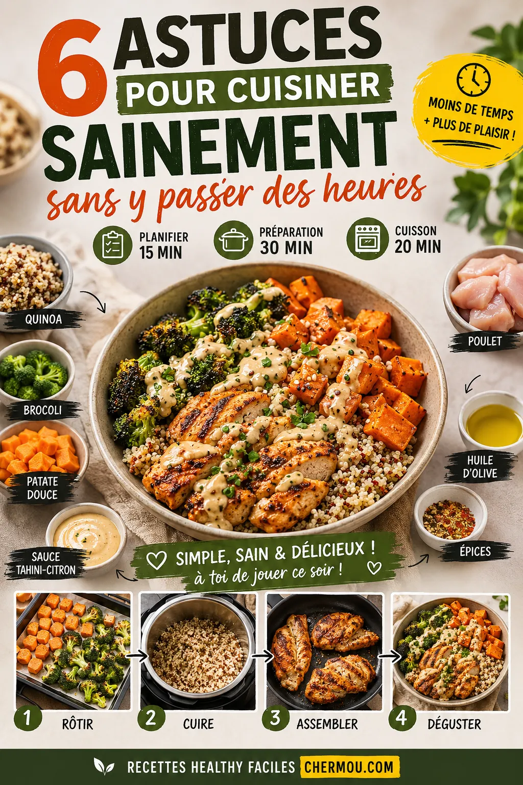 6 astuces pour cuisiner sainement sans y passer des heures