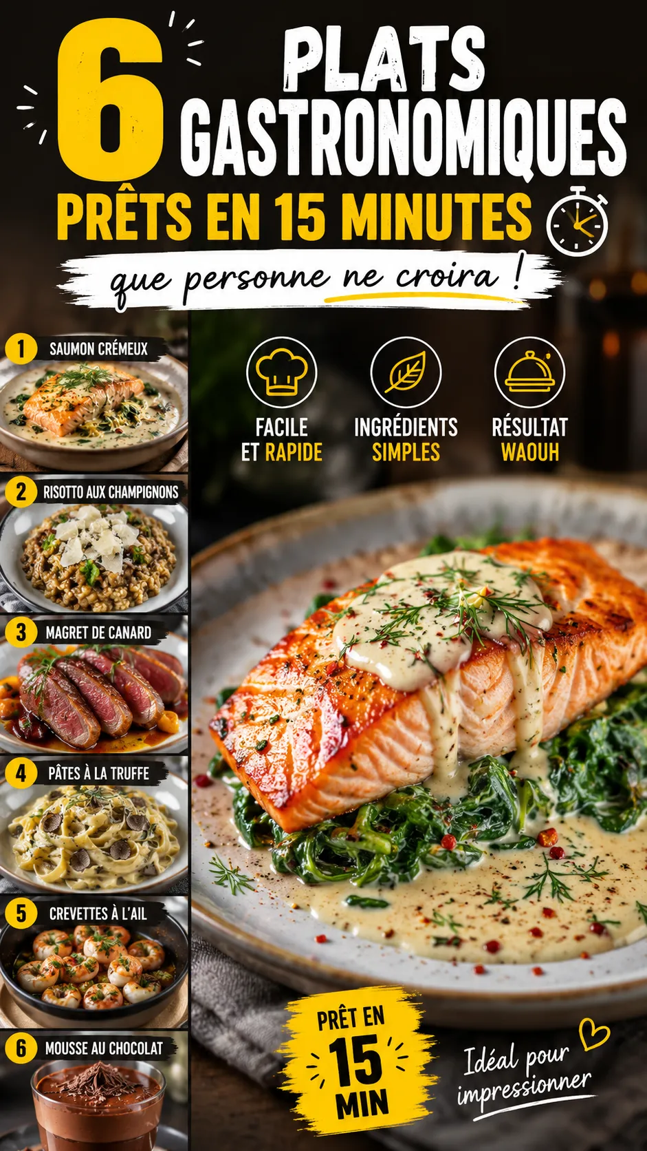 6 Plats Gastronomiques Prêts En 15 Minutes Que Personne Ne Croira