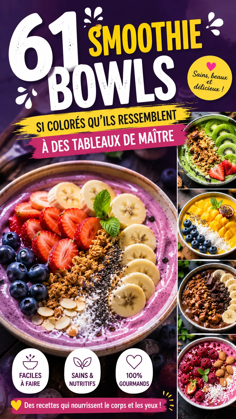 61 Smoothie Bowls Si Colorés Qu'ils Ressemblent À Des Tableaux De Maître