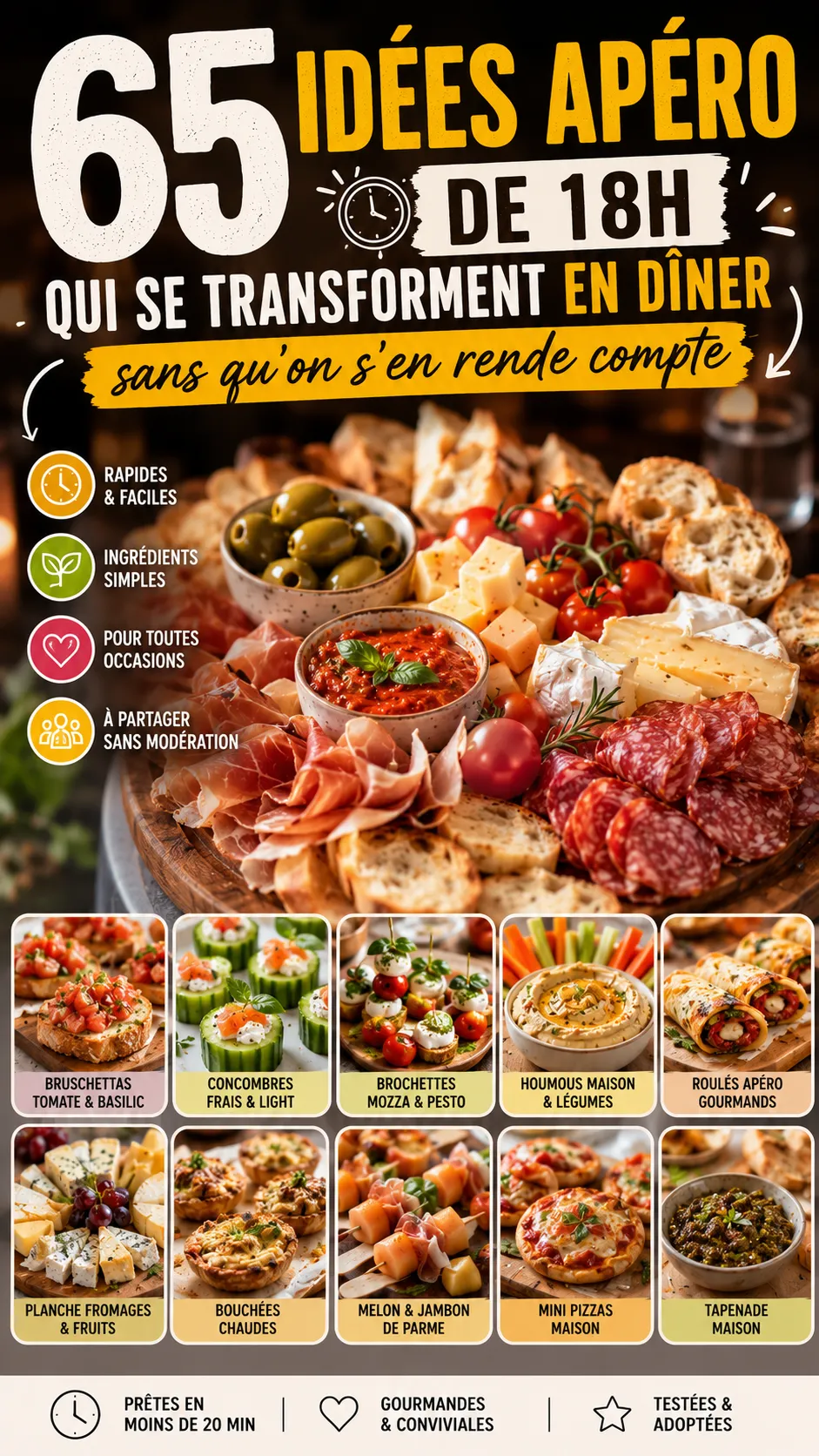 65 Idées Apéro De 18h Qui Se Transforment En Dîner Sans Qu'on S'en Rende Compte