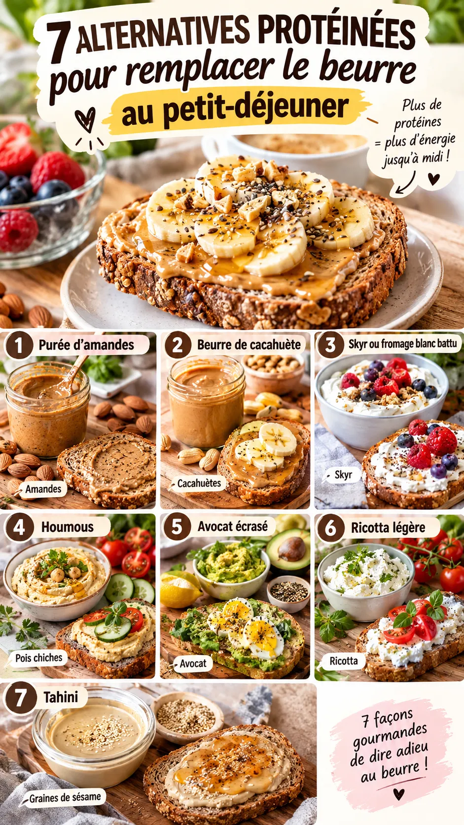7 alternatives protéinées pour remplacer le beurre au petit-déjeuner