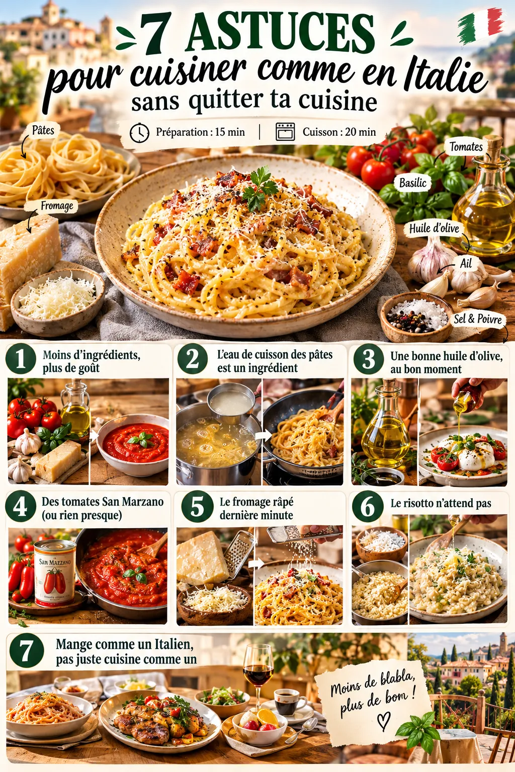 7 astuces pour cuisiner comme en Italie sans quitter ta cuisine