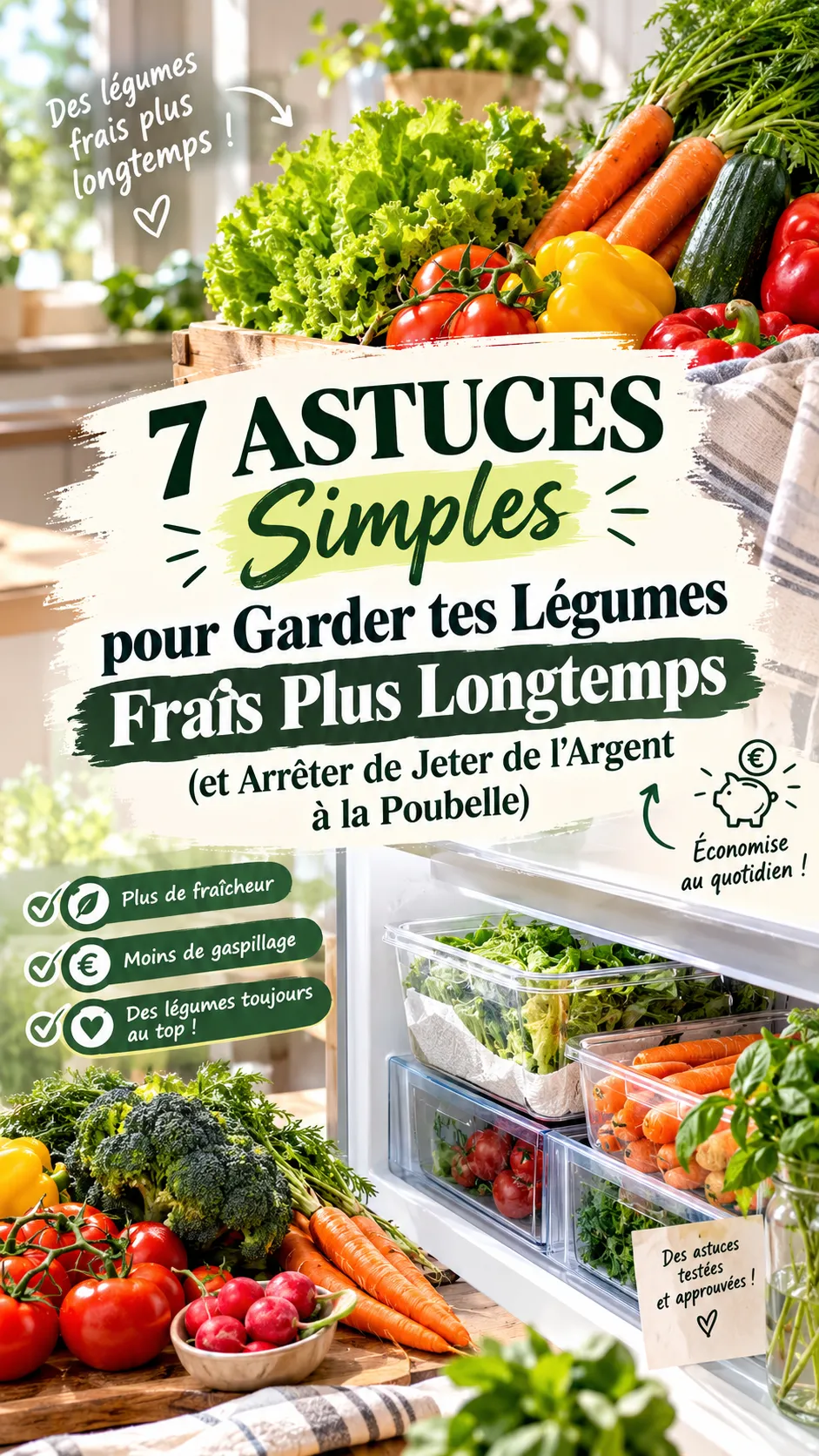 7 Astuces Simples pour Garder tes Légumes Frais Plus Longtemps (et Arrêter de Jeter de l'Argent à la Poubelle)