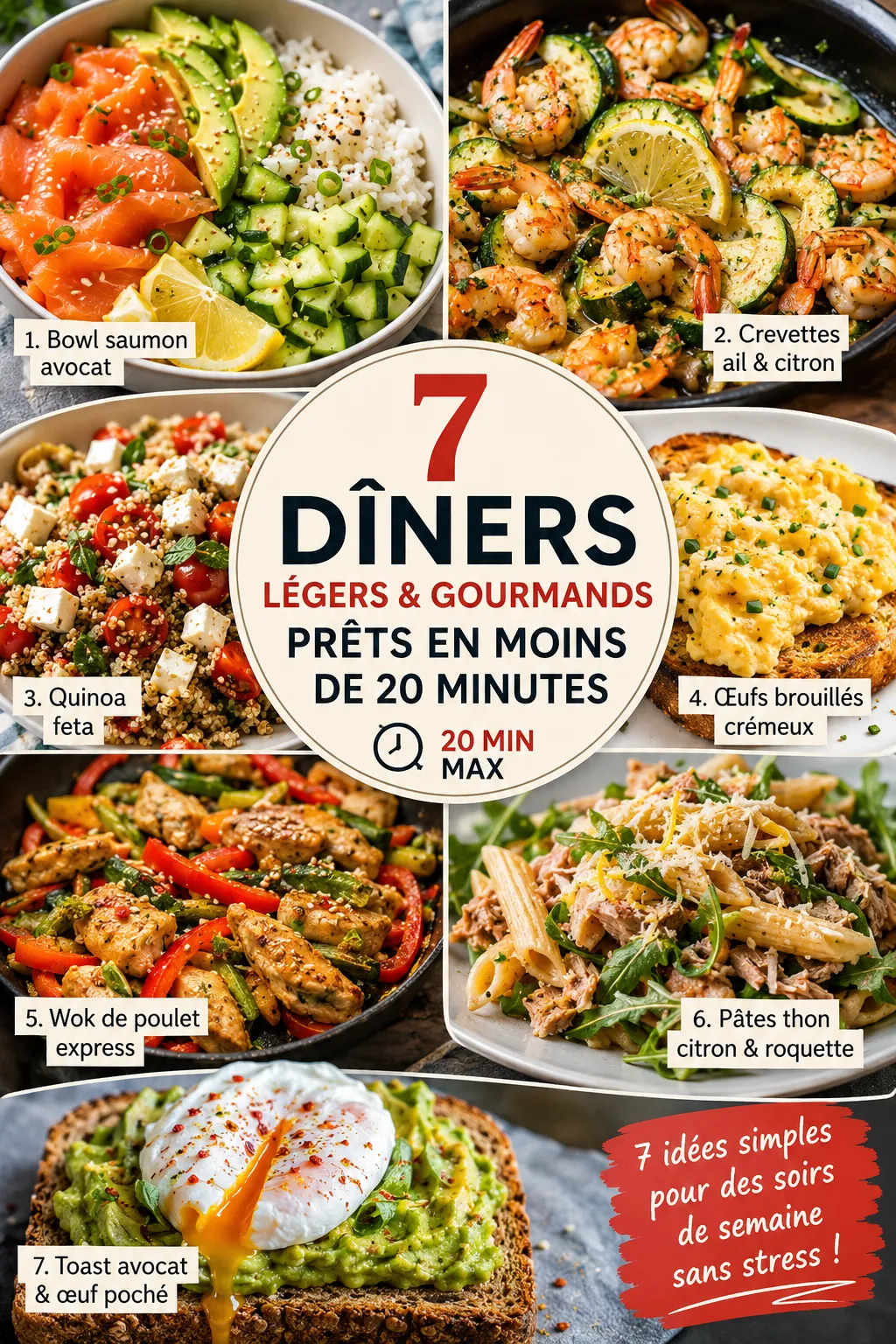 7 Dîners Légers Et Gourmands Prêts En Moins De 20 Minutes Chrono