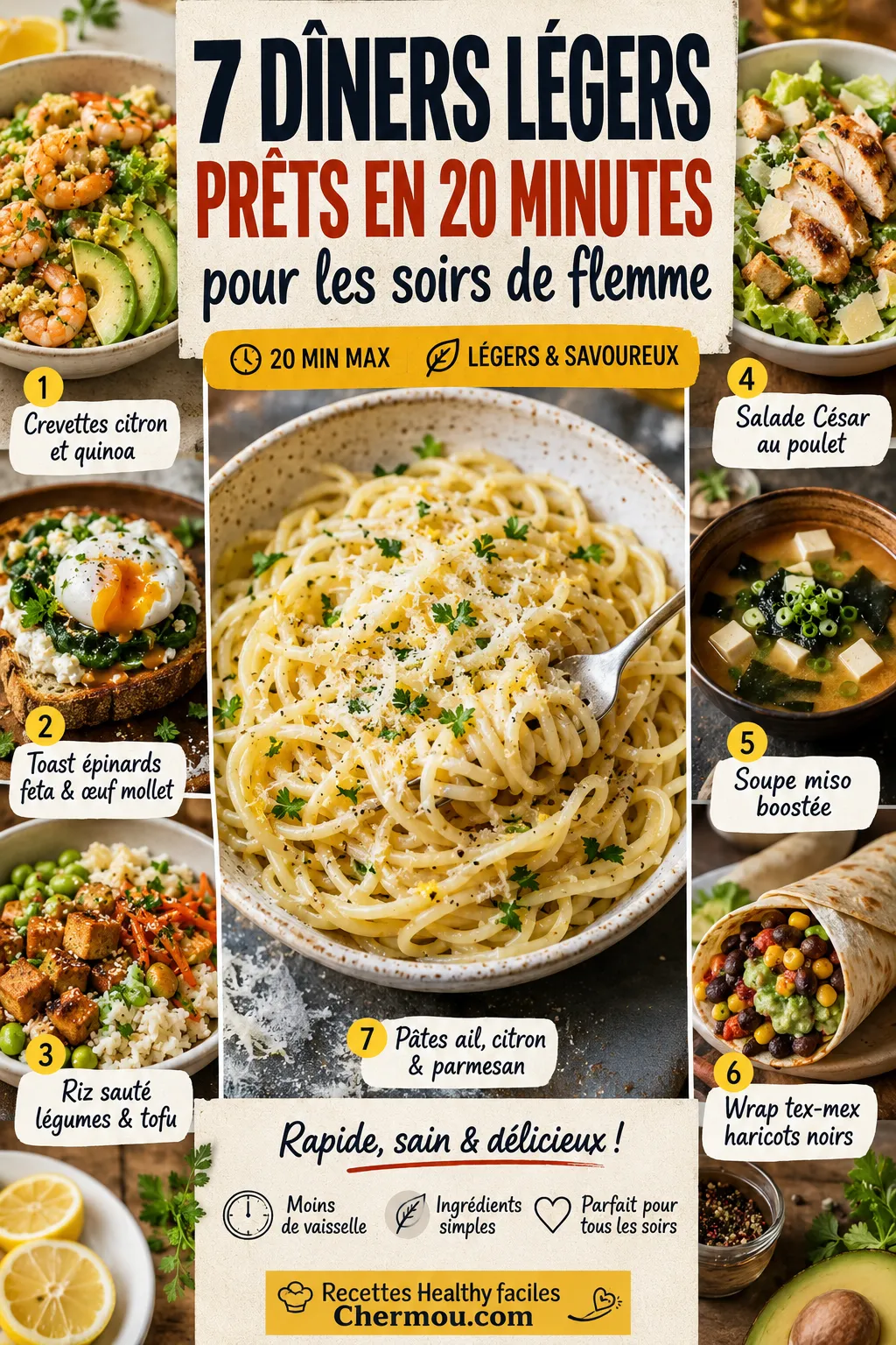 7 Dîners Légers Prêts En Moins De 20 Minutes Pour Les Soirs De Flemme