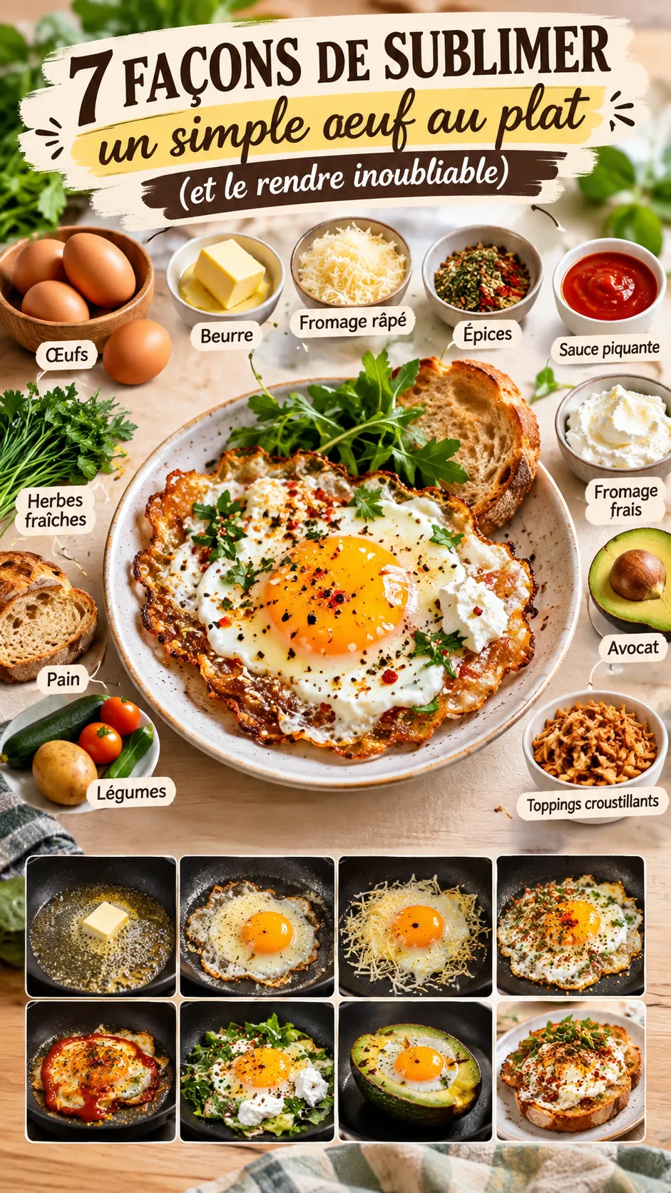 7 façons de sublimer un simple œuf au plat (et le rendre inoubliable)