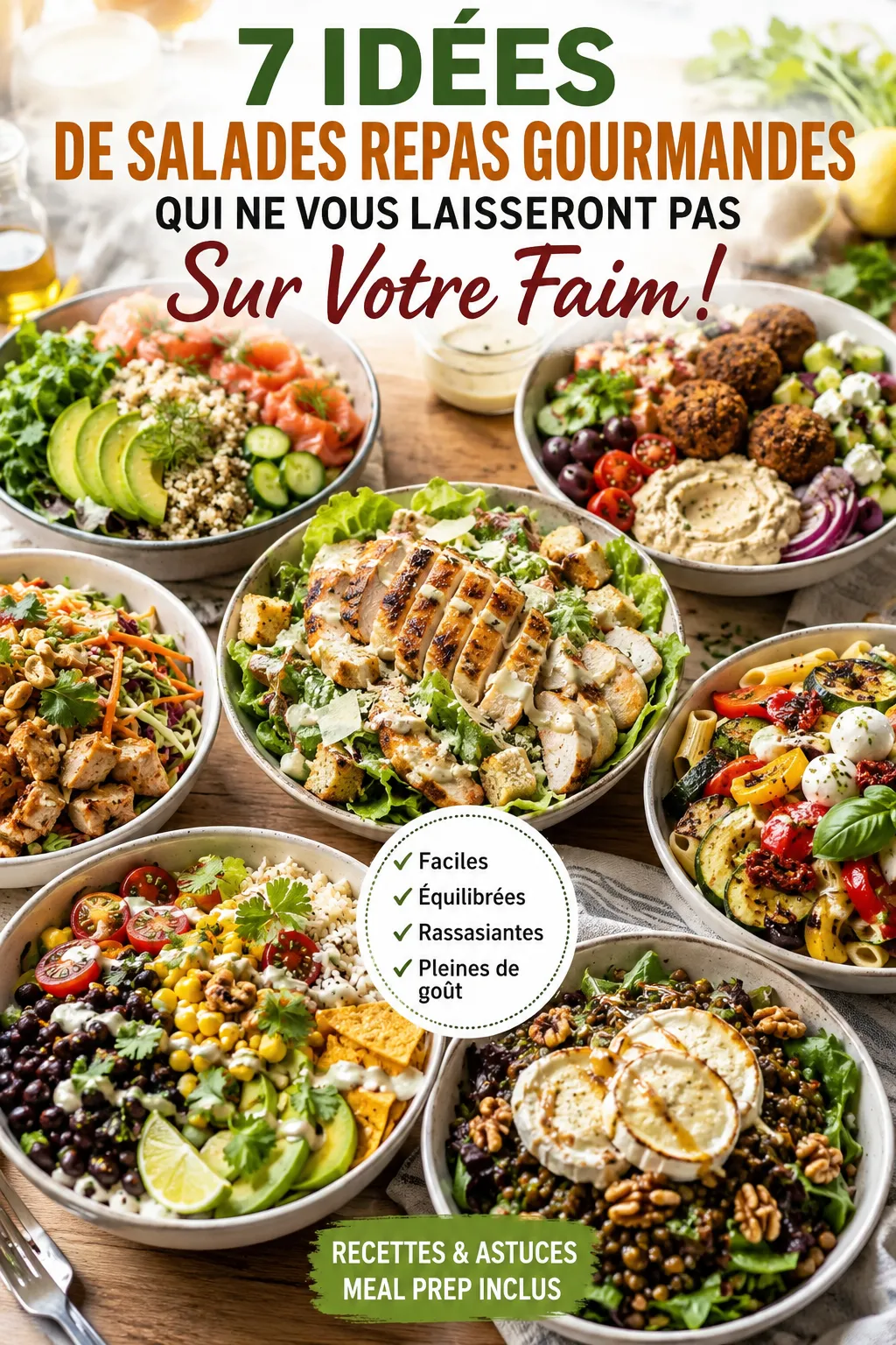 7 Idées De Salades Repas Gourmandes Qui Ne Vous Laisseront Pas Sur Votre Faim