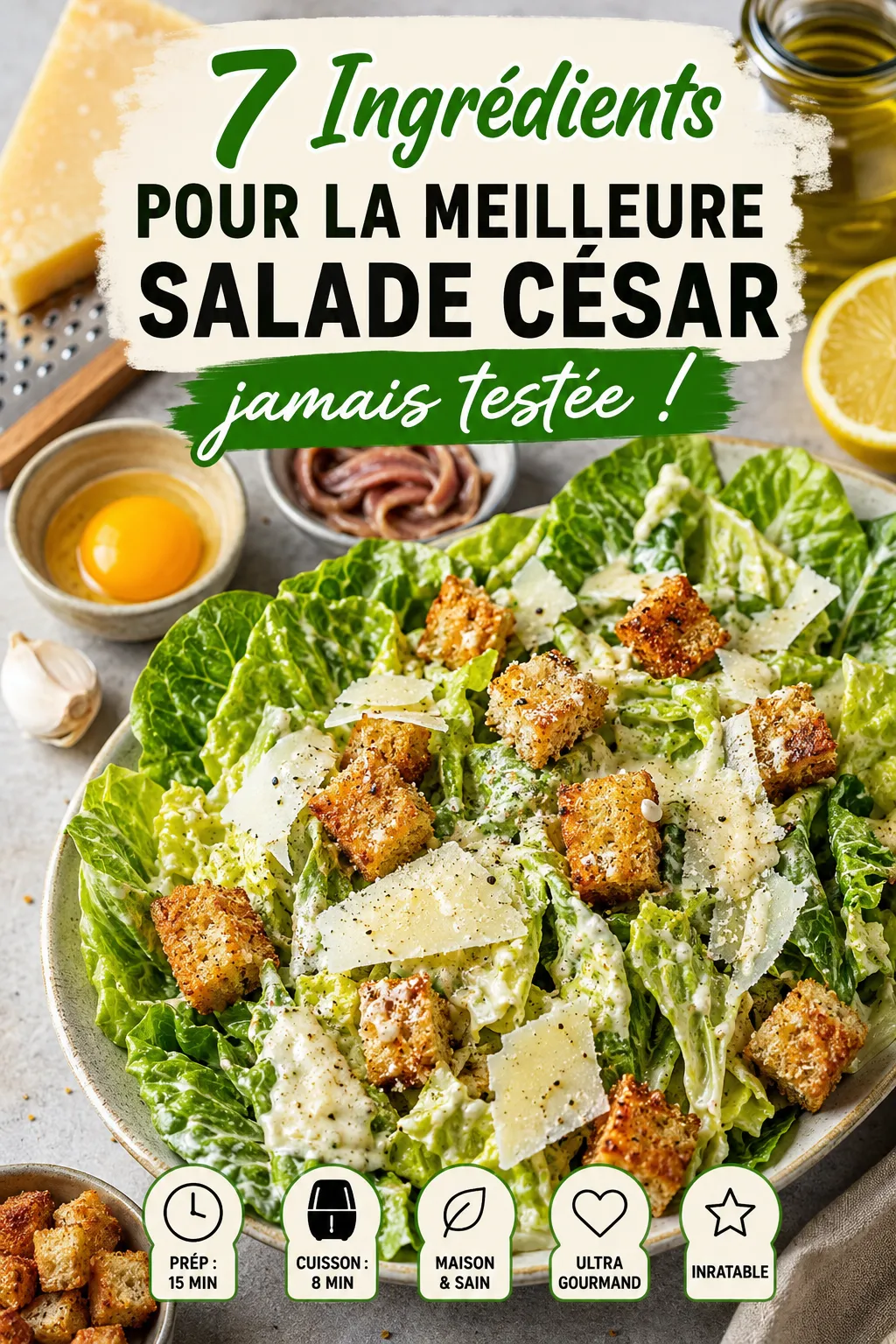 7 Ingrédients pour la Meilleure Salade César Jamais Testée