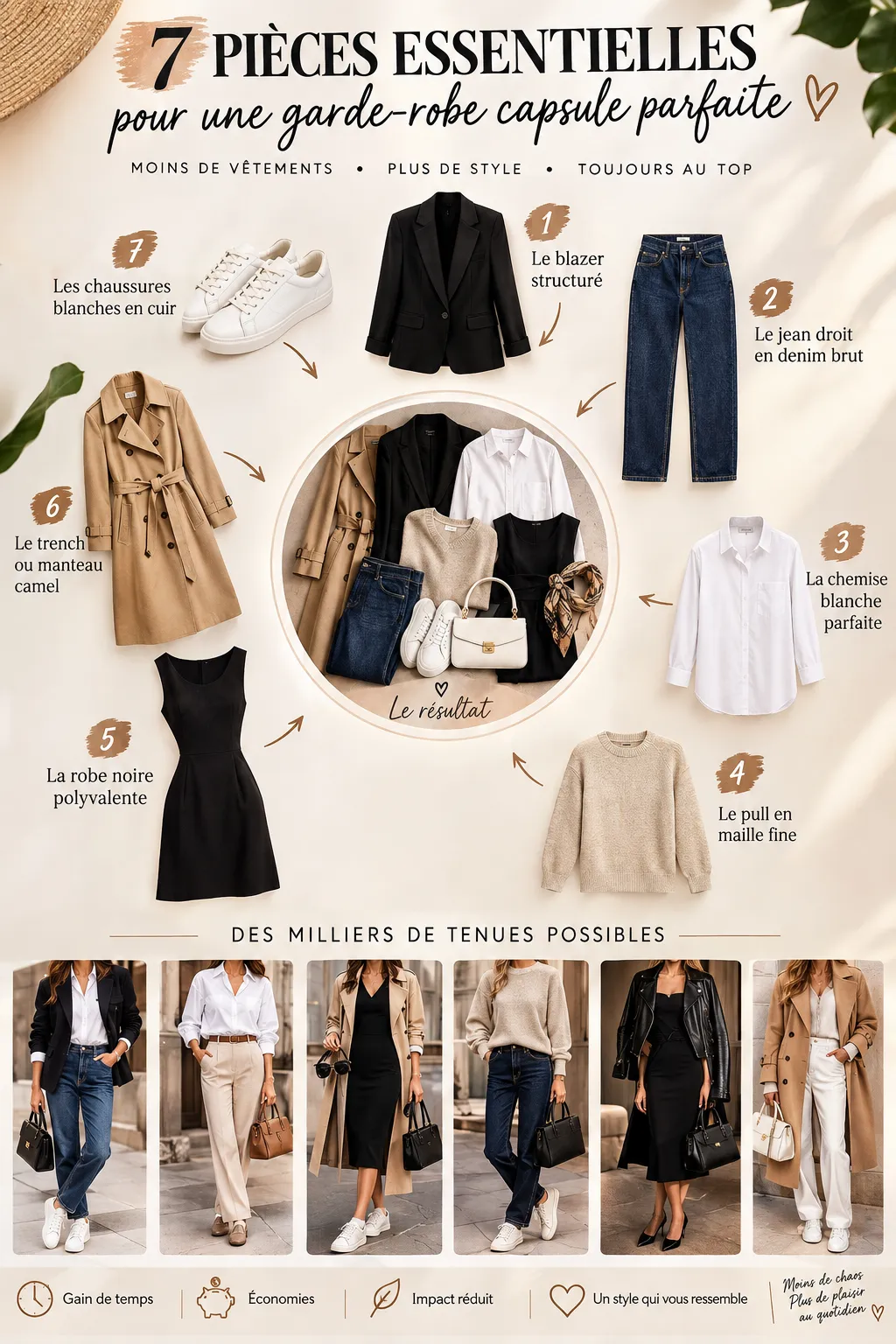 7 pièces qui composent une garde-robe capsule parfaite