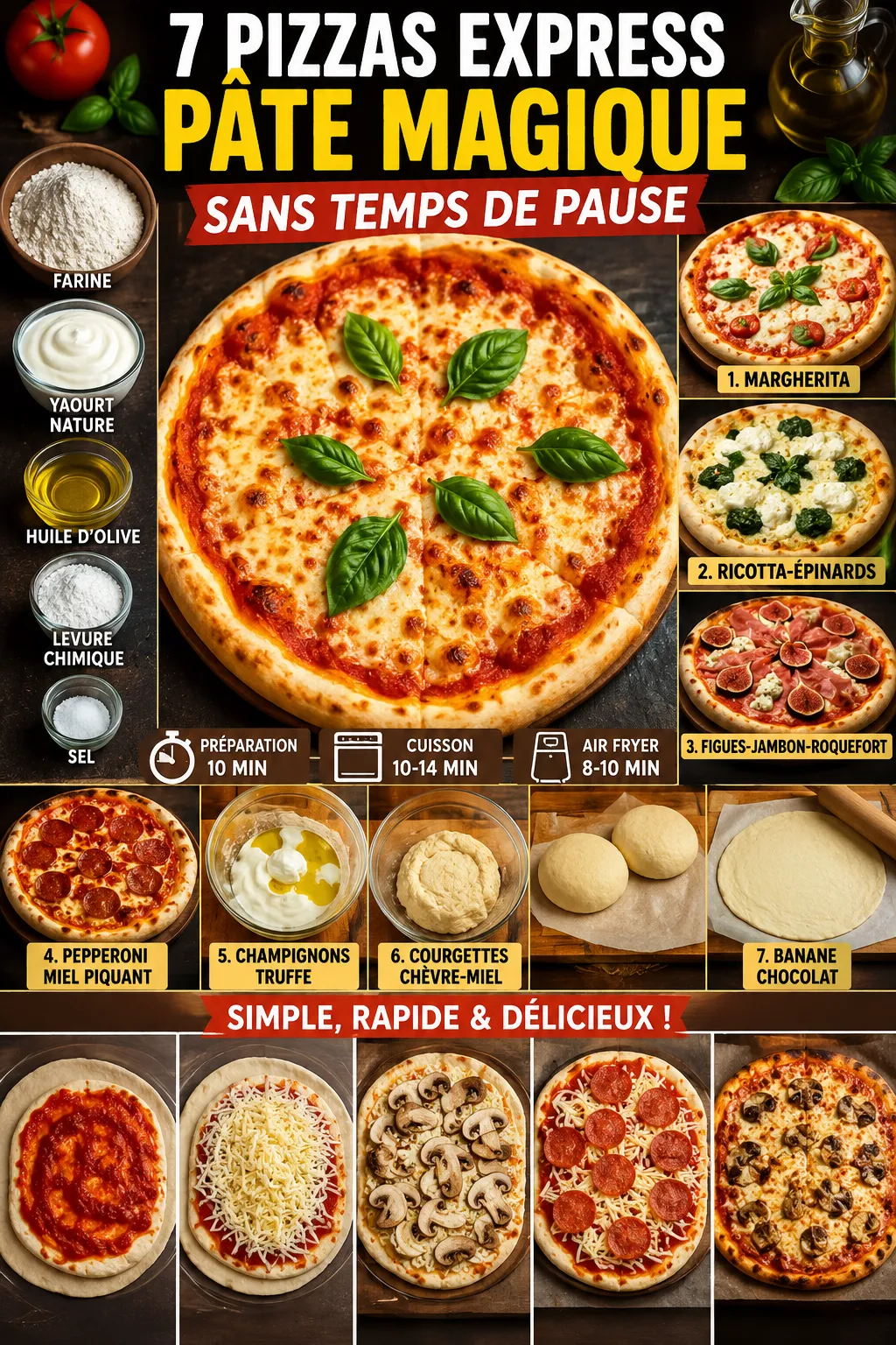 7 Pizzas Express Sur Pâte Magique Sans Temps De Pause