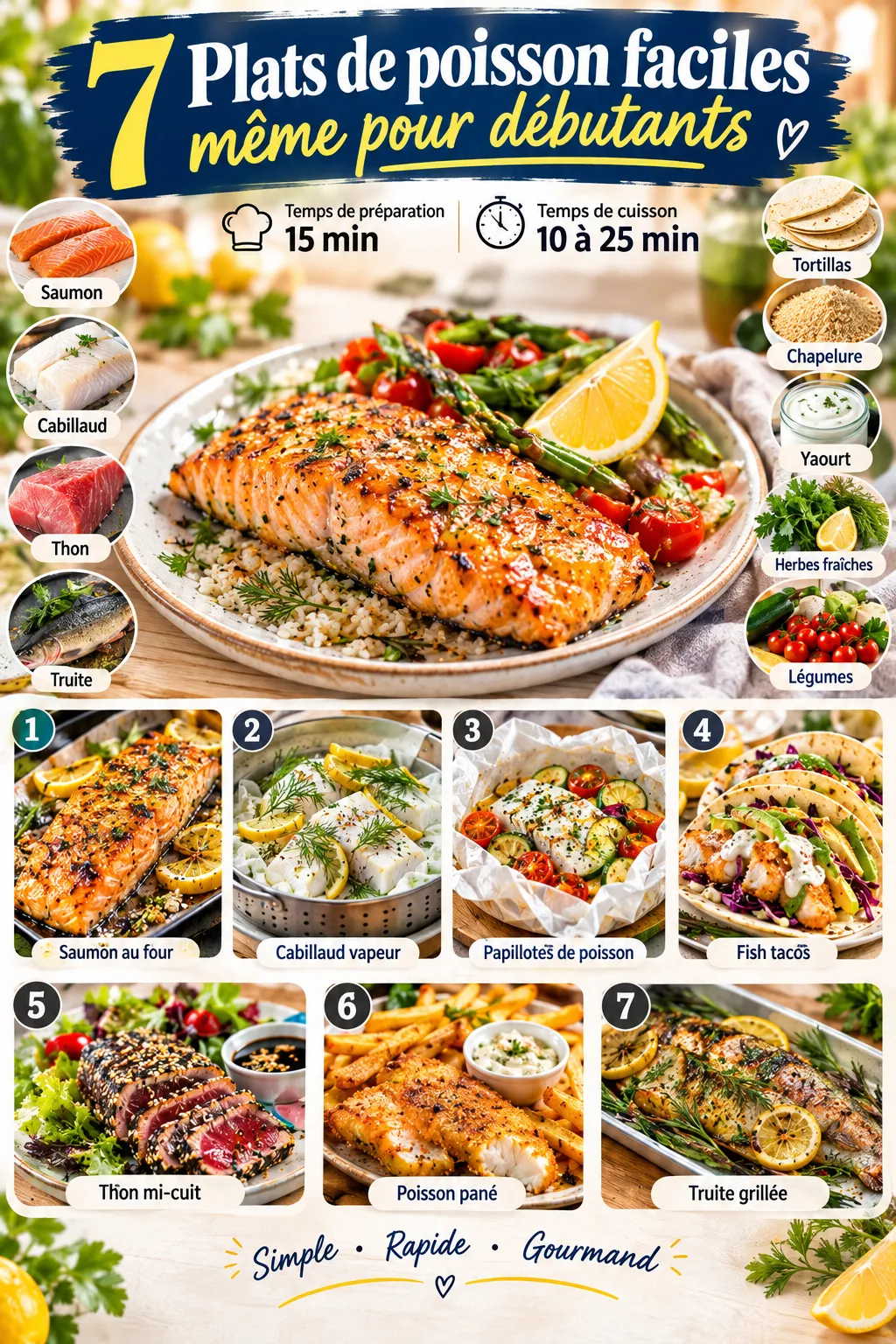 7 plats de poisson faciles même pour débutants
