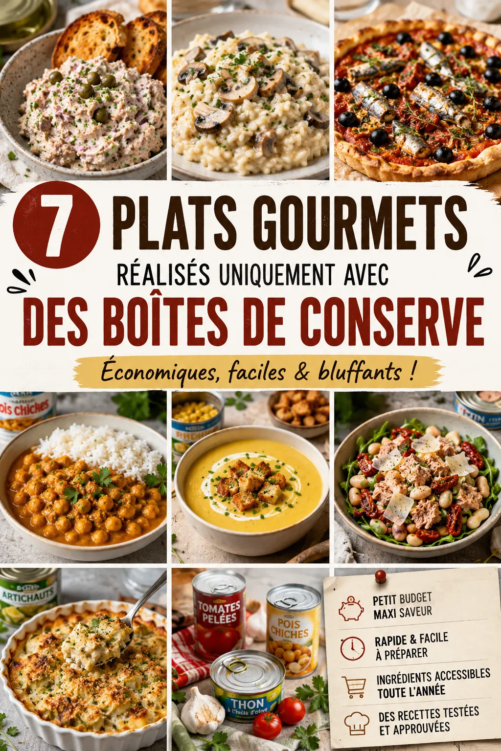 7 Plats Gourmets Réalisés Uniquement Avec Des Boîtes De Conserve