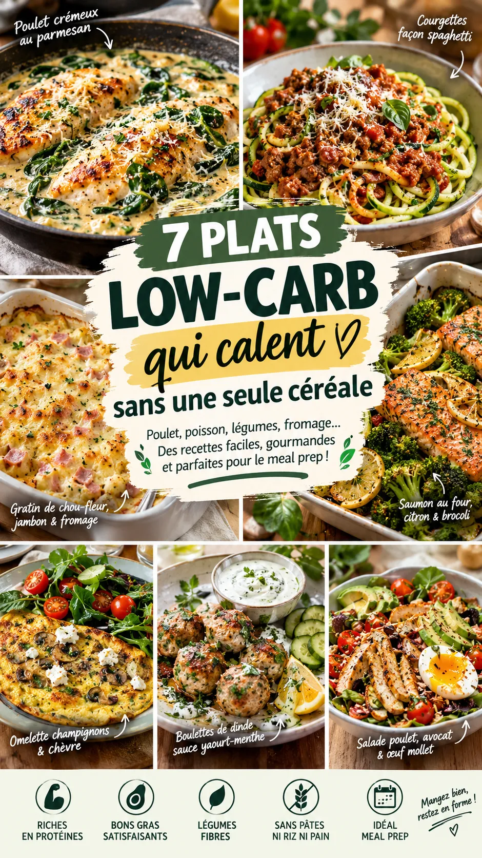 7 plats low-carb qui calent sans une seule céréale
