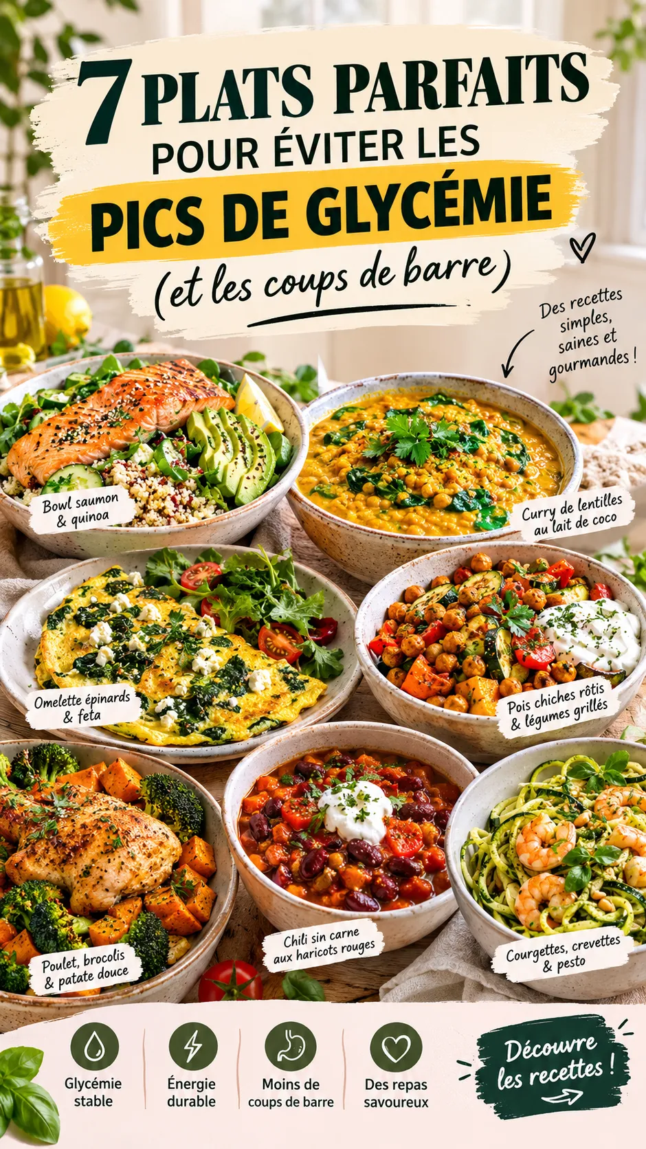 7 plats parfaits pour éviter les pics de glycémie (et les coups de barre)
