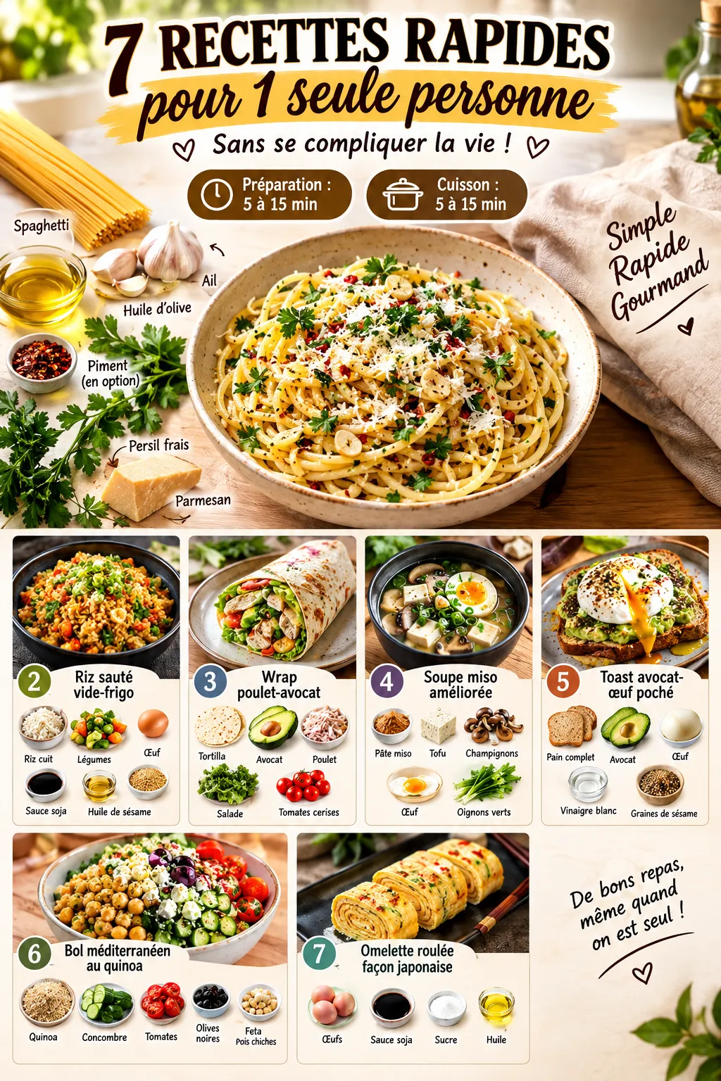 7 recettes à faire pour 1 seule personne sans se compliquer la vie