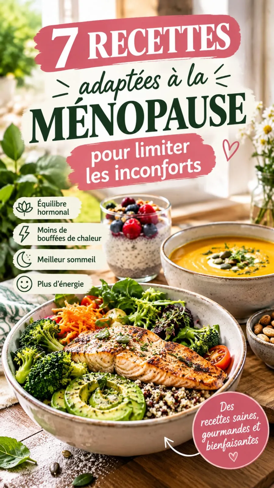 7 recettes adaptées à la ménopause pour limiter les inconforts