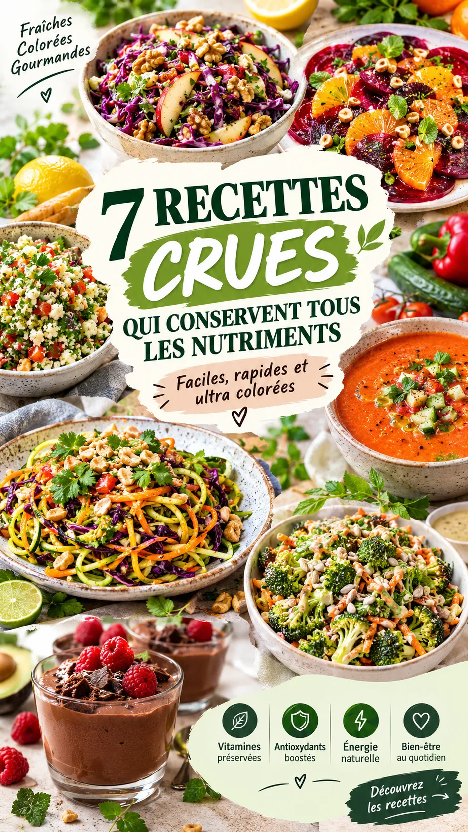7 recettes crues qui conservent tous les nutriments : faciles, rapides et ultra colorées