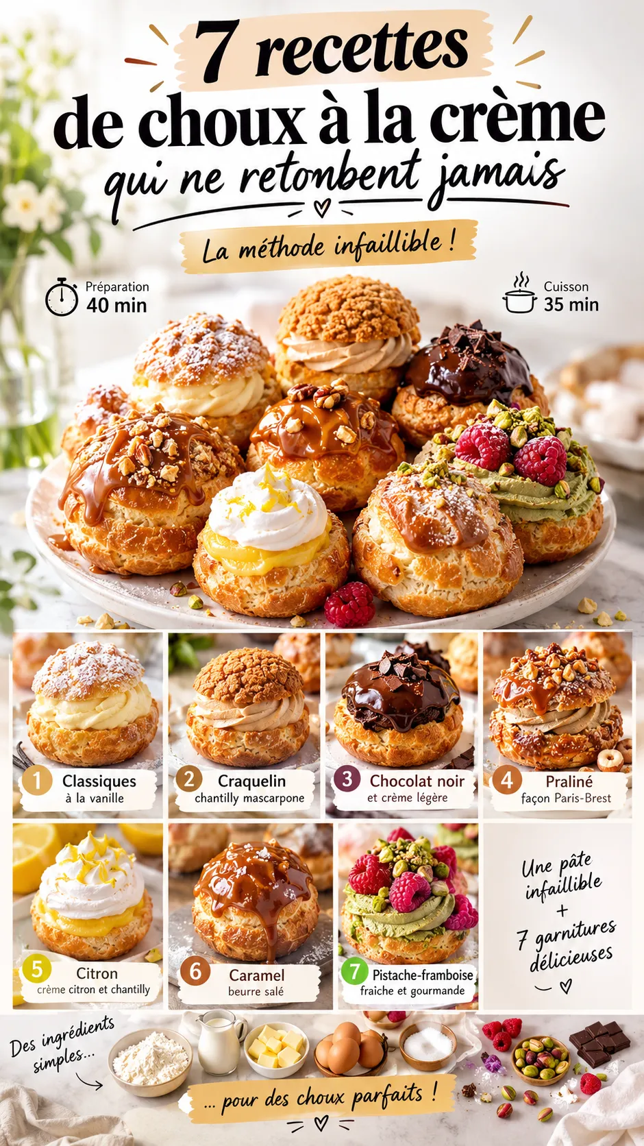 7 recettes de choux à la crème qui ne retombent jamais (la méthode infaillible)