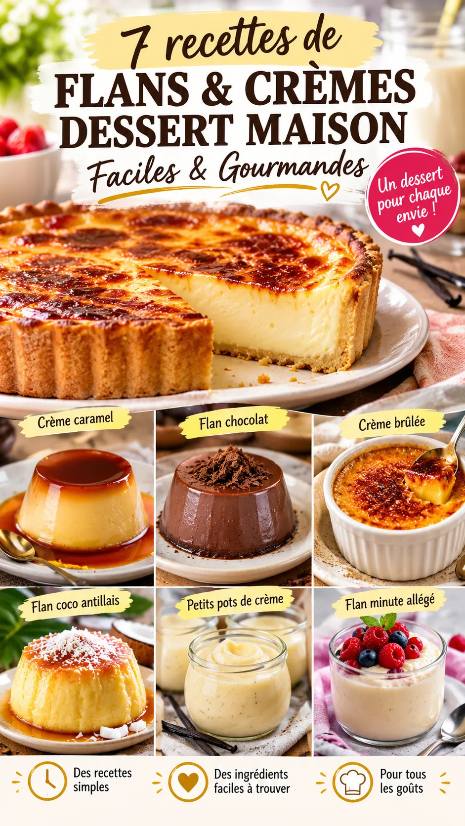 7 recettes de flans et crèmes dessert maison faciles et gourmandes