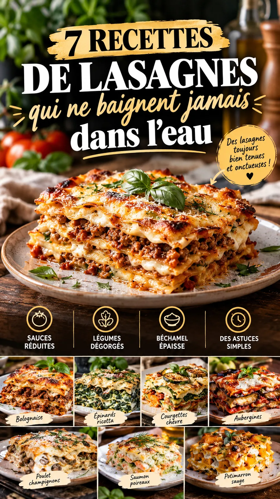 7 recettes de lasagnes qui ne baignent jamais dans l'eau