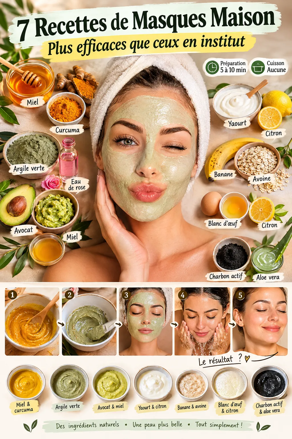 7 recettes de masques maison plus efficaces que ceux en institut