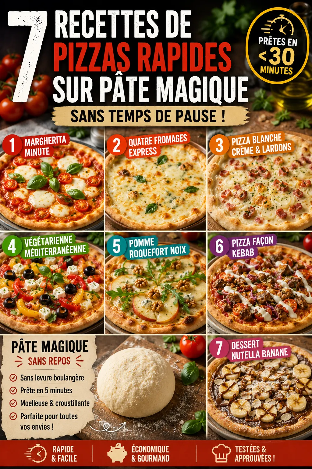 7 Recettes De Pizzas Rapides Sur Pâte Magique Sans Temps De Pause