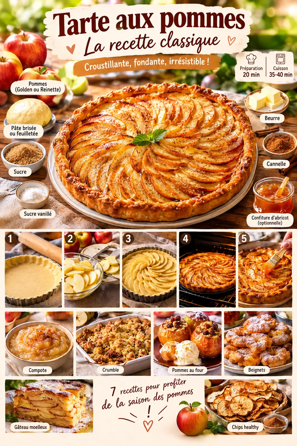 7 recettes de pommes faciles et gourmandes pour toute la saison