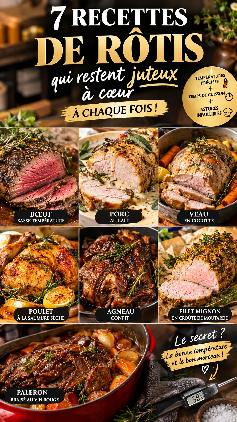 7 recettes de rôtis qui restent juteux à cœur à chaque fois