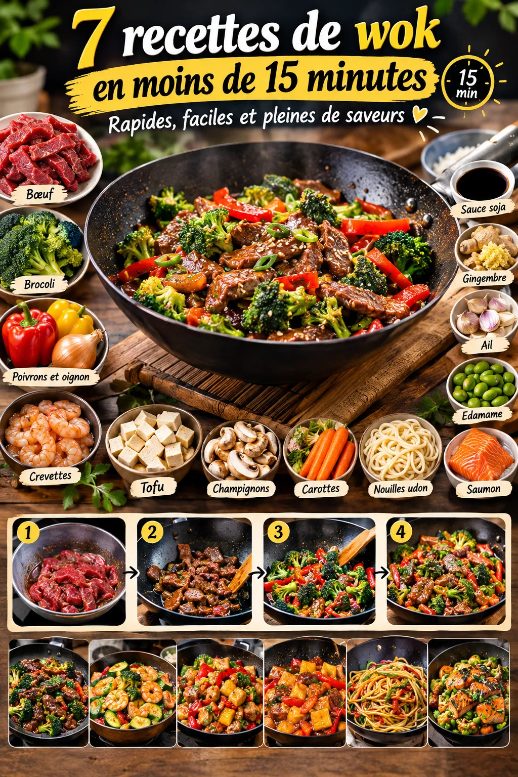 7 recettes de wok en moins de 15 minutes — rapides, faciles et pleines de saveurs